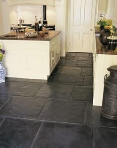 Replace Rustic Slate Floor Honed Quartzite Or Soapstone Slate Floor I Love The Outdoor Look Inside This Is Better Than