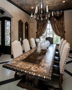 beautiful mission style dining room in this tuscan home. | home beautiful mission style dining room in this tuscan home. | home