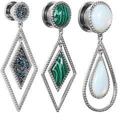Freedom Fashion Pair of Sapphire Blue CZ Elephant Top Screw Fit Flesh Tunnel 316L S Steel