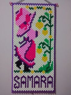 FAIRY IN AN APPLE BASKET BEADED BANNER PDF PATTERN ONLY
