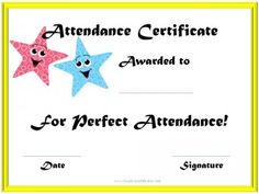 attendance certificate templates 12 free word pdf formats free printable perfect attendance award certificates