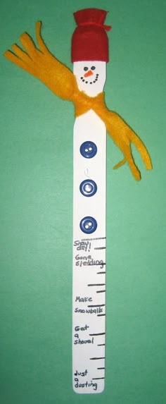 20 Best Snow Measurement Sticks Images Craft Winter 1 2 3 Learn Curriculum Snowman Paint Stick Craft Maybe Add Measurements To Measure Snow Fall