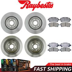 Semi-Met Brake Pads For 1999 Volkswagen Jetta Rear eLine Plain Brake Rotors