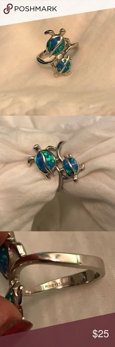 SAPHIR BLEU /& RUBIS pierre TORTUE//turtle Statement Unisexe Band Ring 925 Silver