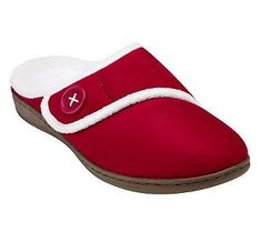 Orthaheel by Vionic Shawn Orthotic Slipper with Button Detail Black
