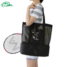 Large//Small Mesh Beach Bag,Large Beach Tote Bag,Pool Bag with 7 Large Pockets and Middle Compartment Innovation Design-Grocery /& Picnic Tote Travel Bags for Family.