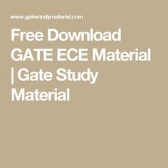 Gate Ece Materials Pdf