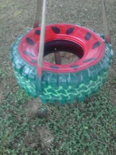 Painted tire swing