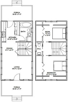 94 Best Not So Tiny Homes Park Models 400 600 Sqft Images 16x30 Tiny House 16x30h8e 878 Sq Ft Excellent Floor Plans