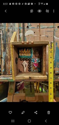 Mixed media box Nicho Face Assemblage Home decor