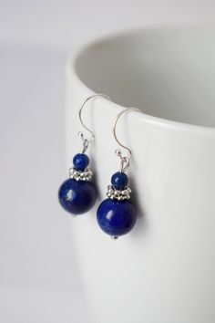 Lapis Lazuli Blue Drop Earrings German Silver Earring Chandelier Earrings Fashion Jewellery Boho Earrings Traditional Earrings
