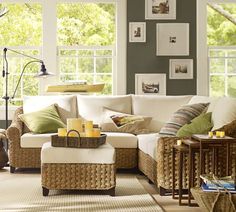 Seagrass Sectional... I'd really like this to be our next couch, probably a sage green rather than cream