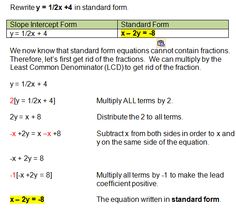 linear equations standard form team relay standard form writing equations in standard form
