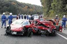 13 Best Wrecked Cars Images On Pinterest Autos Abandoned And A He World S Most Expensive Car Crash With 10 Wrecked Cars Worth Around 4 Million Lamborghini