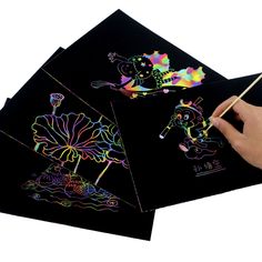 Hot Scraping Scratch Buch Kunst Magie Malerei Papier Zeichnung Stick Kid Drawing