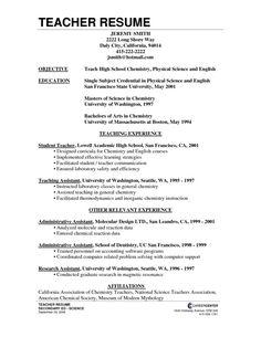 teaching internship resumes