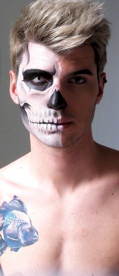 Halloween Makeup Ideas For Creepiest Halloween 2015 Clown Makeup, Skeleton Makeup, Dead Makeup, Mens Halloween Makeup, Halloween Makeup Looks, Skull Makeup