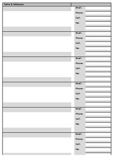 printable address book organizer pdf craftiness pinterest