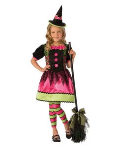 IZKIZF Kids Girls Halloween Party Costume Witch Ghost Pumpkin Skull Cosplay Fancy Dress Up Outfits with Witch Hat