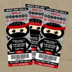 ninja birthday invitations