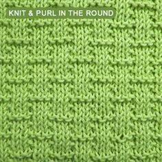 Lattice with seed stitch - Square knitting pattern Knit and Purl combinatio...