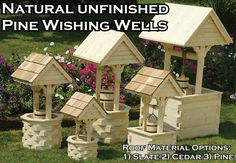 Amish Wooden Wishing Well Garden Planter Yard Decor Lg in 2019 | Things