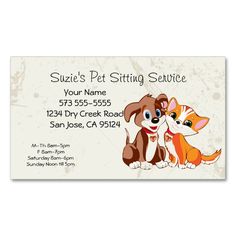 pet sitting business cards