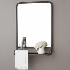 82 Best Bathroom Mirror With Shelf Ideas Images On Pinterest Home Metal Mirror With Shelf Small