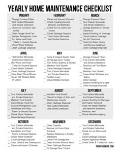 home maintenance list