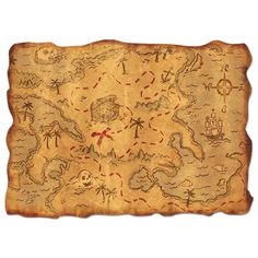 48 ct Pirates Map Beverage Napkins