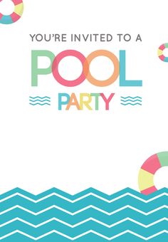 pool party free printable party invitation template greetings party invitatins