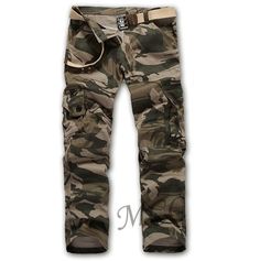 Winwinus Men Vintage Winter Camouflage Oversize Cargo Work Pants