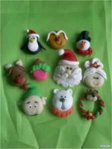 Aretes Navidad Pudding Tachas Navidad Fiesta Hecho A Mano Lindo festivo Fimo