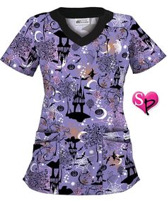 if youre looking for scary scrubs uniform advantage has a variety of halloween scrubs like the spooky fairytale print scrub top at prices that wont