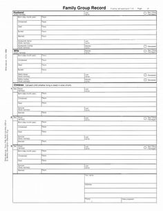 family group sheet template excel