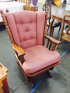 Vintage Tell City Glider Rocker Chair With Original Cushions And Covers Vintage Tell City Glider Rocker Chair With Original Cushions And Covers