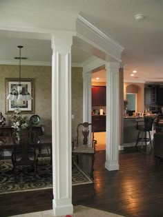 i love how they use columns to separate the dining room. | home i love how they use columns to separate the dining room. | home