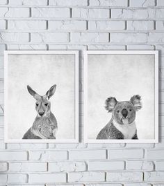 Koala Print Baby Shower Gift Wall Art Nursery Printable Instant Set Of 2 Animal Prints Kangaroo And Koala Bear Choose Your Own Colors Take A Look At Over Hundred More Nursery In Our Decor