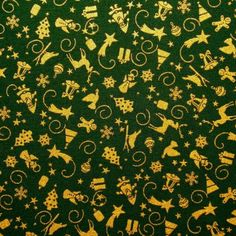Tela Navidad 100/% algodón Oro Filigrana Abstracto Árboles De Navidad Rojo o Verde