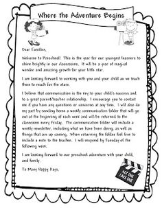 letter to parents from student teacher