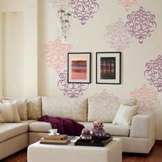 Stencil Designs For Walls rub and buff (gold leaf) stencilled walls with http://www.stencils Stencil Designs For Walls rub and buff (gold leaf) stencilled walls with http://www.stencils