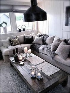 Totally Swooning Over This Cozy Chic Living Room The Different Shades Of Grey Against A Light Couch Brings Modern Twist To Your Home Decor Totally Swooning Over This Cozy Chic Living Room The Different Shades Of Grey Against A Light Couch Brings Modern Twist To Your Home Decor