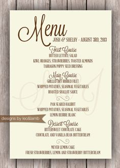 Special Event Dinner Menus Set Of 24 Rehearsal Menu Find This Pin And More On Party Ideas By Cejr48 Wedding Or Rehearsal Dinner Menu