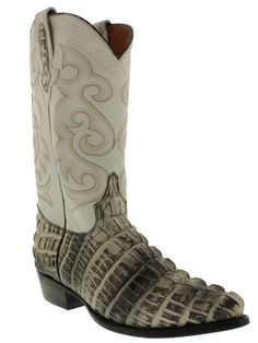 Mens New Sand Crocodile Alligator Tail Western Ranch Cowboy Leather J Toe Boots