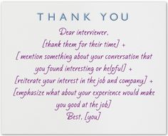 thank you letter for a job interview