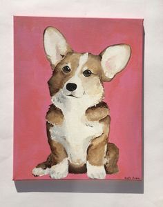 Welsh Corgi Pembroke brass tablet with image of a dog Art Dog USA