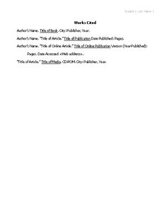 works cited list in mla format