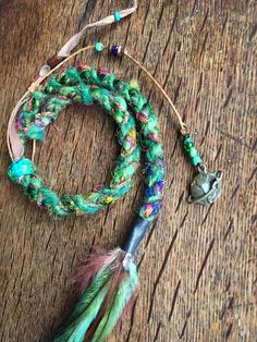 Jeweltone with Tibetan Charms Twisted Bohemian Hair Wrap Extension