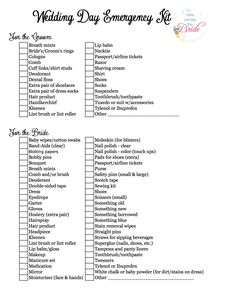 The Motherload Of Bridal Emergency Kits They Have Thought I M Thrilled That There Are Not Just One But Two Weddings