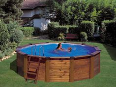 Decks For Intex Pools Around An Pool Above Ground Aqua World Above Ground Swimming Pool Wooden Clad X Round